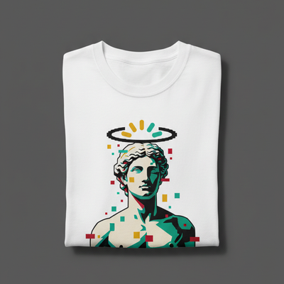 Oversized Tee With Graphic Commentary