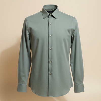 Sage Grey Cotton Dress Shirt